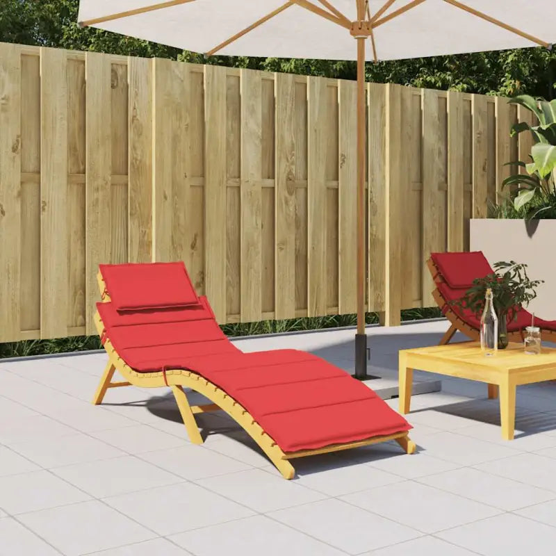 Ligbedkussen van oxford stof voor frisse uitstraling 186x58x4 - Rood / 1 - Stoelkussens