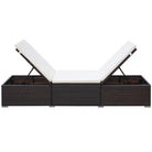 Ligsstoel met poly rattan en gepoedercoat stalen frame voor de tuin - Ligstoelen