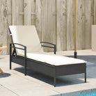Ligstoel met poly rattan voor een comfortabele zitervaring en wasbare hoes - Zwart / 1 - Ligstoelen