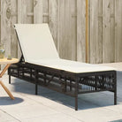 Ligstoel met poly rattan voor een comfortabele zitervaring en wasbare hoes - Bruin / 1 / Lijngeweven - Ligstoelen