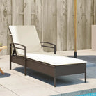 Ligstoel met poly rattan voor een comfortabele zitervaring en wasbare hoes - Bruin / 1 - Ligstoelen