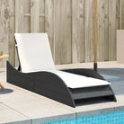 Ligstoel van poly rattan voor een comfortabele zitervaring met wasbare hoes - Zwart / 60 x 205 x 73 cm / 1 - Ligstoelen