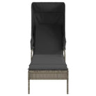 Ligstoelen met poly rattan en uitschuifbare luifel voor buiten genieten - Ligstoelen