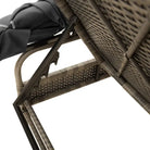 Ligstoelen met poly rattan en uitschuifbare luifel voor buiten genieten - Ligstoelen