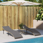 Ligstoelen met poly rattan voor een comfortabele zitervaring buiten - Beige en grijs / 1 - Ligstoelen