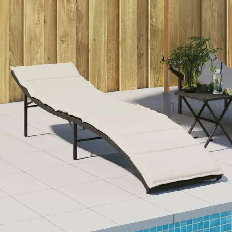 Ligstoelen met verstelbare rugleuning en poly rattan voor buitengebruik - Zwart / 1 - Ligstoelen