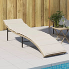 Ligstoelen met verstelbare rugleuning en poly rattan voor buitengebruik - Beige en grijs / 1 - Ligstoelen
