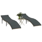 Ligstoelen met verstelbare rugleuning en poly rattan voor buitengebruik - Lichtgrijs / 2 - Ligstoelen