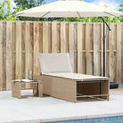 Ligstoelen van poly rattan met gemakkelijk schoon en gehard glas oppervlak - Ligstoelen