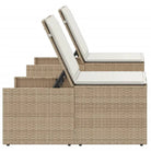 Ligstoelen van poly rattan met gemakkelijk schoon en gehard glas oppervlak - Ligstoelen