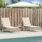 Ligstoelen van poly rattan voor een comfortabele zitervaring - beige en crèmekleurig / 1 - Ligstoelen