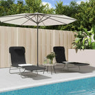 Ligstoelen voor tuin en buitenruimte met ademend UV-bestendig textileen - Zwart / 2 - Ligstoelen