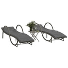 Ligtstoel met verstelbare rugleuning en poly rattan voor buitenplezier - Grijs / 2 - Ligstoelen