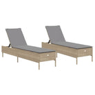 Ligtstoelen van poly rattan voor een comfortabele zitervaring met wasbare hoes - Ligstoelen