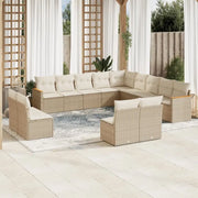 Lounge Loungeset van Gepoedercoat Staal met Beige Material voor Tuin - Tuinsets