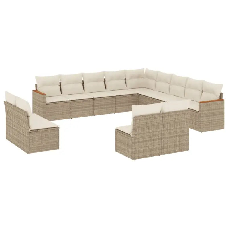 Lounge Loungeset van Gepoedercoat Staal met Beige Material voor Tuin - Tuinsets