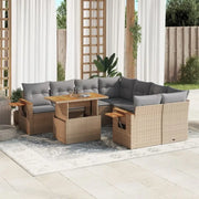 Lounge set in beige materiaal met gepoedercoat staal en comfortabele afmetingen - Tuinsets