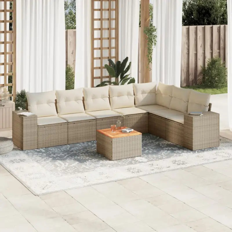 Lounge set in beige materiaal van gepoedercoat staal met waterdichte tas - beige en crèmekleurig - Tuinsets
