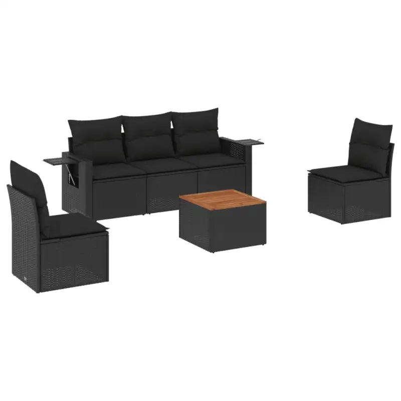 Lounge set in zwart materiaal met gepoedercoat staal en waterdichte tas - Tuinsets