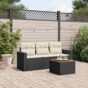Lounge set in zwart materiaal met waterdichte tas en gepoedercoat staal - Tuinsets