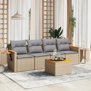 Lounge set met poly rattan en beige materiaal voor tuin en terras - Tuinsets