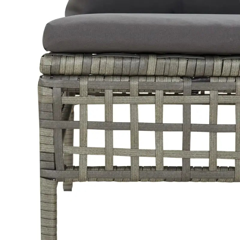 Lounge set van poly rattan met gepoedercoat staal afmetingen in grijs materiaal - Tuinsets