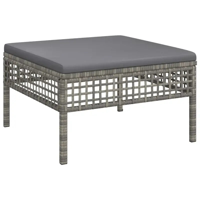 Lounge set van poly rattan met gepoedercoat staal afmetingen in grijs materiaal - Tuinsets