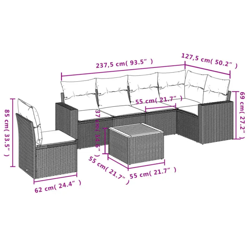 Lounge set van zwart gepoedercoat staal voor jouw tuin of terras - Tuinsets