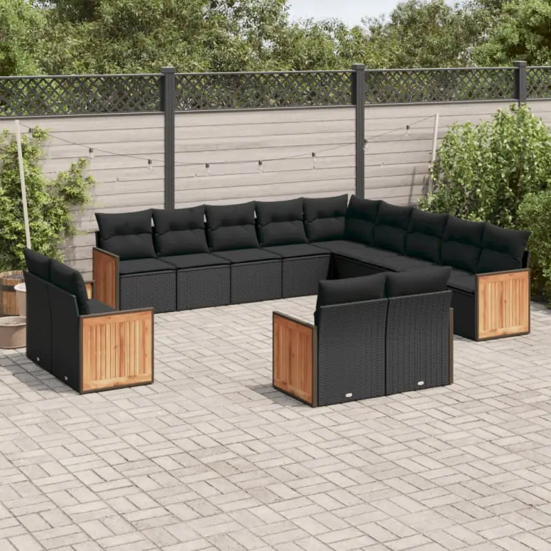 Lounge set van zwart materiaal met waterdichte zak en gepoedercoat staal - Tuinsets