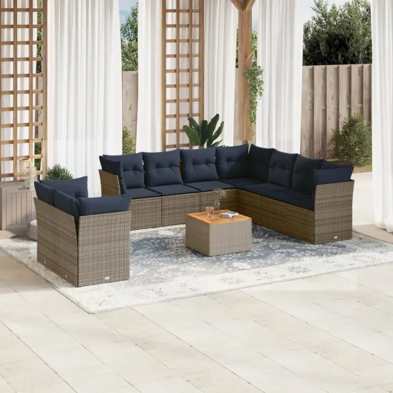 Lounge tuinaanbieding met poly rattan en gepoedercoat staal afmetingen - Grijs - Tuinsets