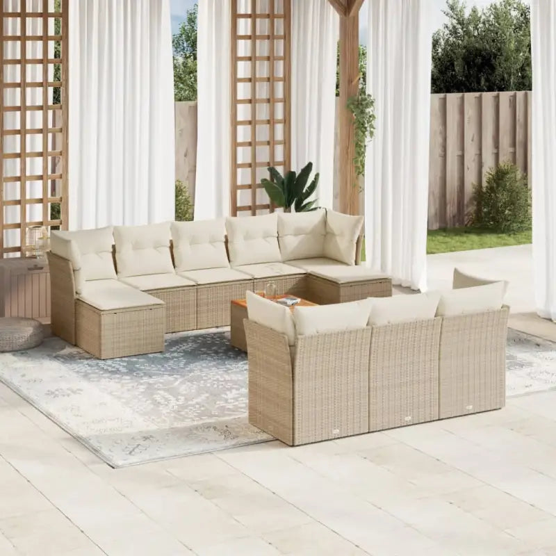Lounge Tuinset in Beige Materiaal met Gepoedercoat Staal en Waterdichte Tas - beige en crèmekleurig - Tuinsets