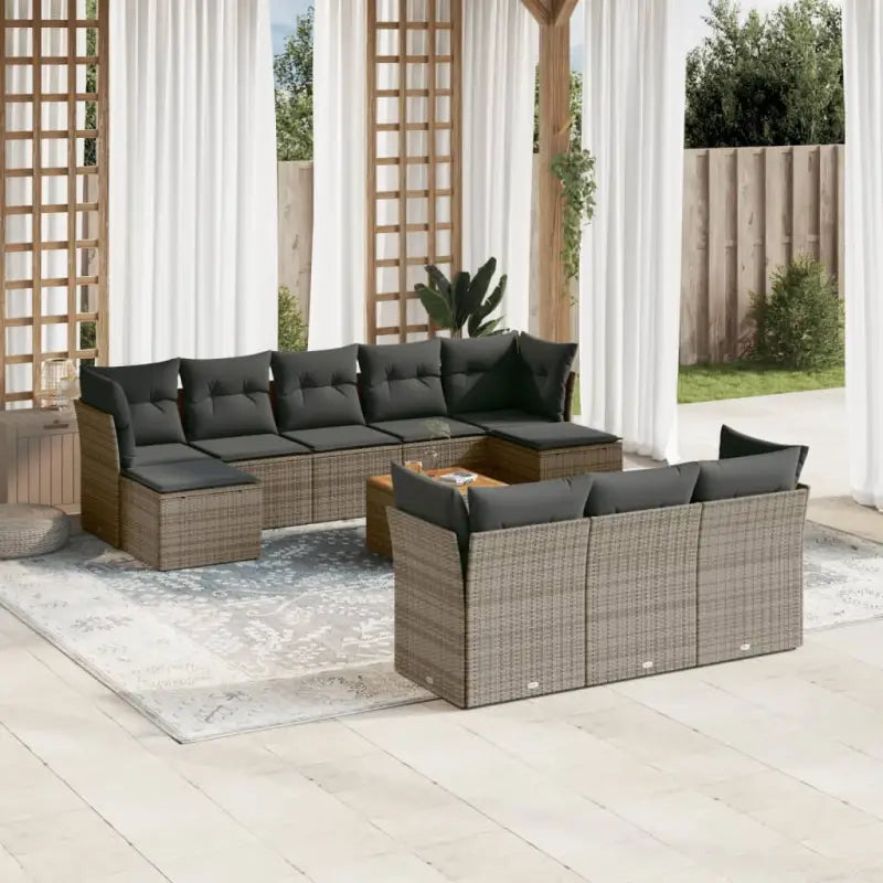 Lounge Tuinset in Beige Materiaal met Gepoedercoat Staal en Waterdichte Tas - grijs en donkergrijs - Tuinsets