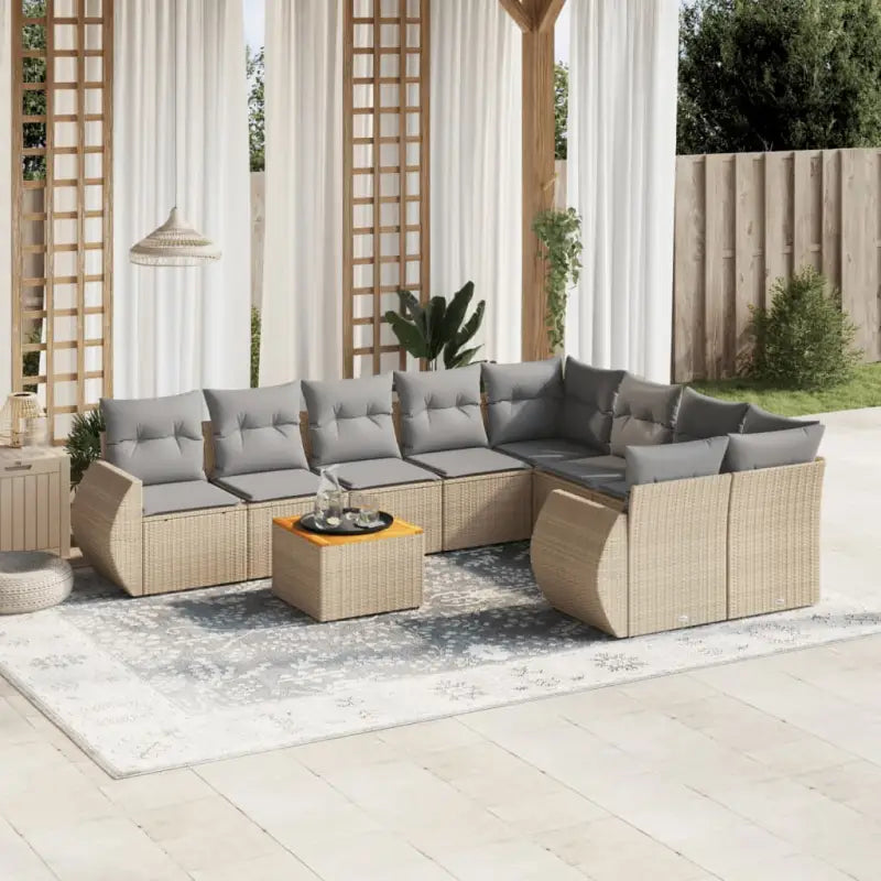 Lounge Tuinset in beige materiaal met waterdichte tas en gepoedercoat staal - Tuinsets