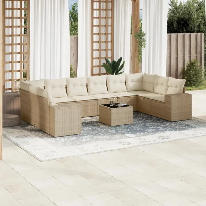 Lounge Tuinset in Beige met Gepoedercoat Staal Afmetingen - beige en crèmekleurig / Zonder tafel - Tuinsets