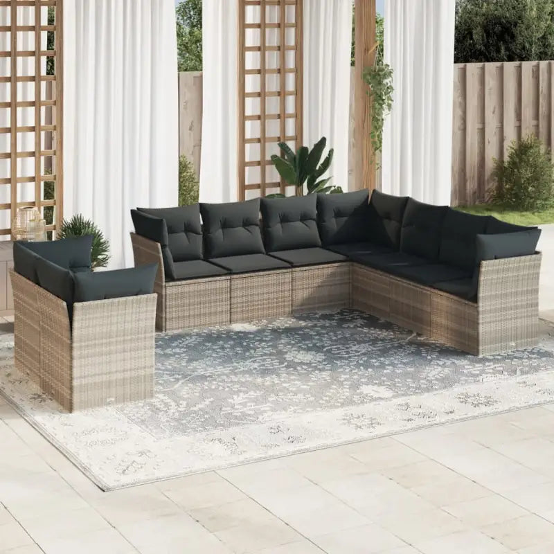 Lounge Tuinset in Beige met Gepoedercoat Staal en Waterdichte Tas - Lichtgrijs / Zonder tafel - Tuinsets