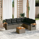 Lounge Tuinset in Beige met Waterdichte Tas en Gepoedercoat Staal - Grijs / Met tafel - Tuinsets