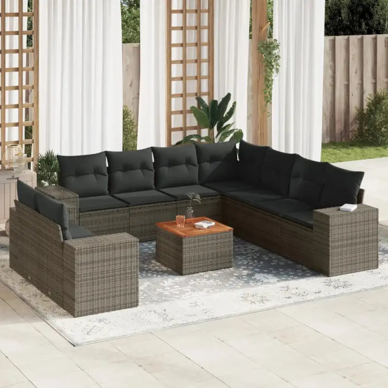 Lounge Tuinset in Beige met Waterdichte Tas en Gepoedercoat Staal - Grijs - Tuinsets