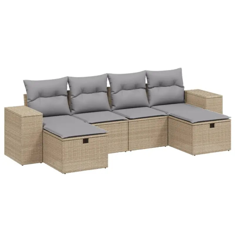 Lounge Tuinset in Gemengd Beige met Gepoedercoat Staal - Tuinsets