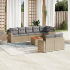 Lounge Tuinset in Gemengd Beige met Waterdichte Tas voor Buiten ontspanning - beige mix en grijs / hoek + 3x midden