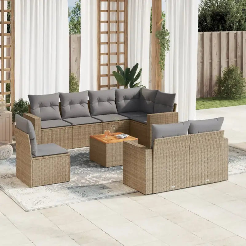 Lounge Tuinset in Gemengd Beige met Waterdichte Tas voor Buiten ontspanning - beige mix en grijs / 3x midden + hoek