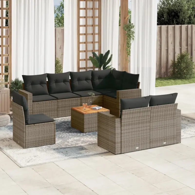Lounge Tuinset in Gemengd Beige met Waterdichte Tas voor Buiten ontspanning - grijs en donkergrijs / 3x midden + hoek
