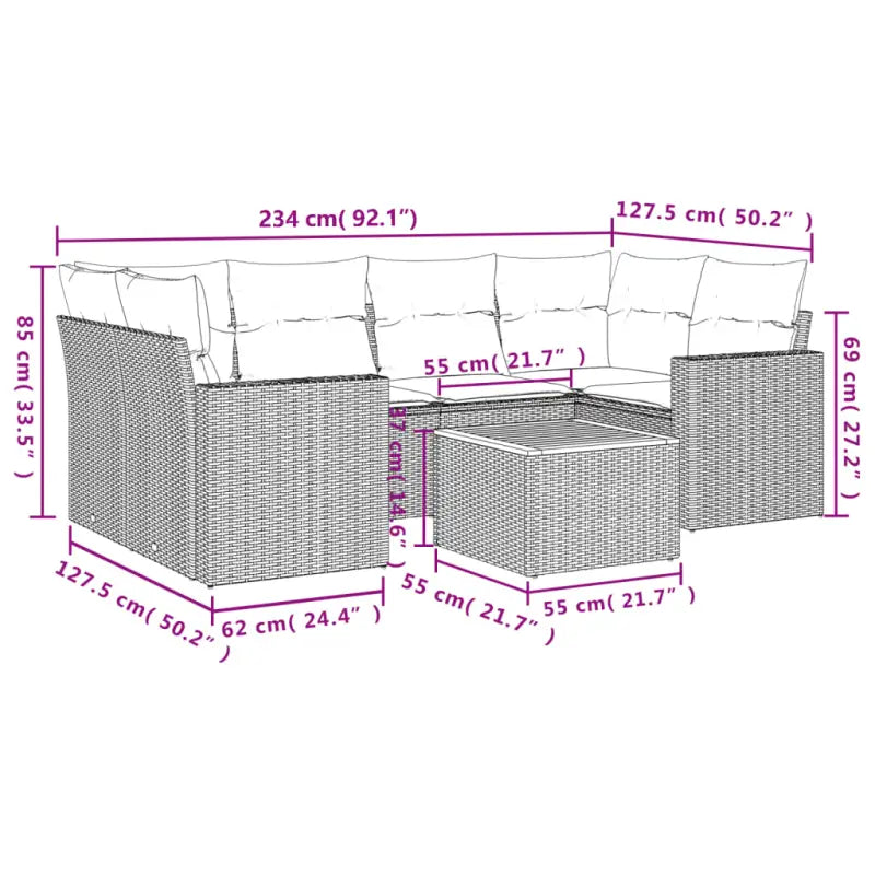 Lounge tuinset in gemengd beige voor buiten genieten - Tuinsets
