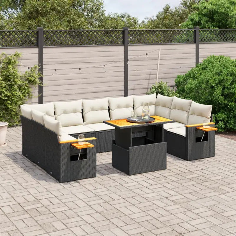 Lounge tuinset in grijs materiaal met gepoedercoat staal en comfortabele afmetingen - Zwart en crème / zonder
