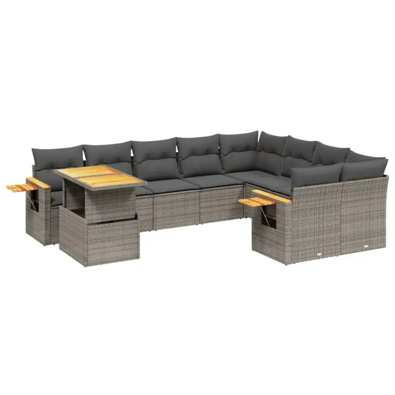 Lounge Tuinset in Grijs Materiaal met Gepoedercoat Staal - Tuinsets