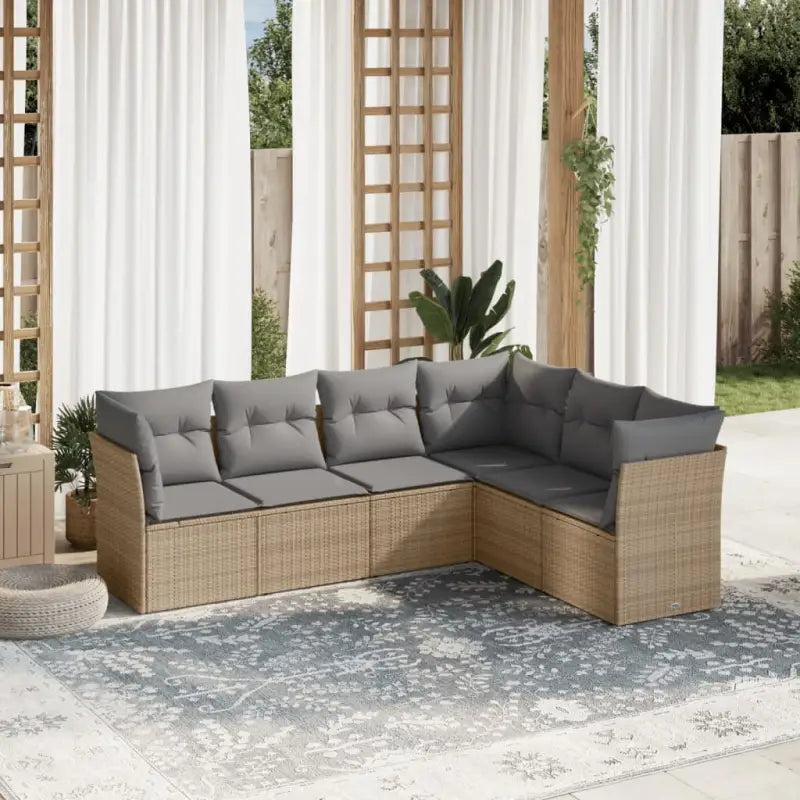 Lounge Tuinset in Grijs Materiaal met Waterdichte Tas en Gepoedercoat Staal - Beige en grijs / Zonder tafel - Tuinsets