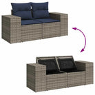 Lounge Tuinset in Grijs Materiaal met Waterdichte Tas en Gepoedercoat Staal - Grijs / met opbergruimte - Tuinsets