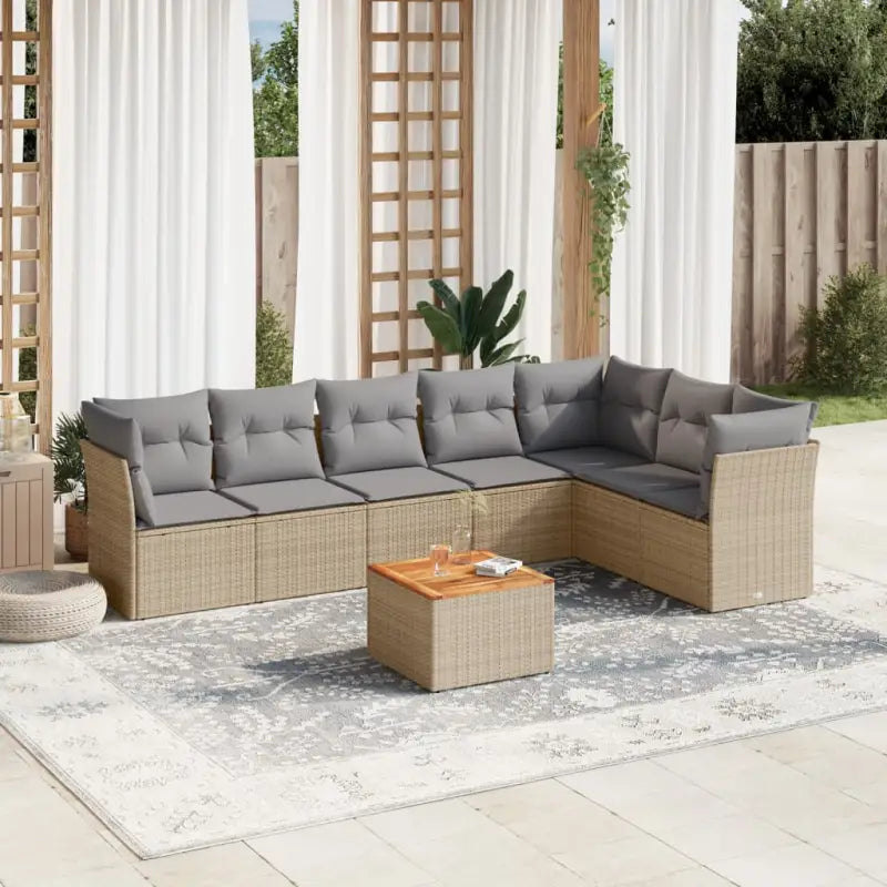 Lounge Tuinset in Grijs met Waterdichte Tas en Gepoedercoat Staal - beige mix en lichtgrijs - Tuinsets