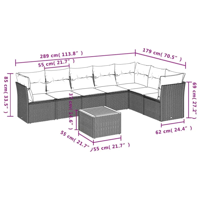 Lounge Tuinset in Grijs met Waterdichte Tas en Gepoedercoat Staal - Tuinsets