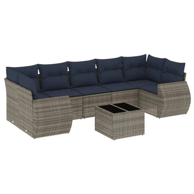Lounge Tuinset in Grijs met Waterdichte Tas en Gepoedercoat Staal - Grijs en blauw - Tuinsets