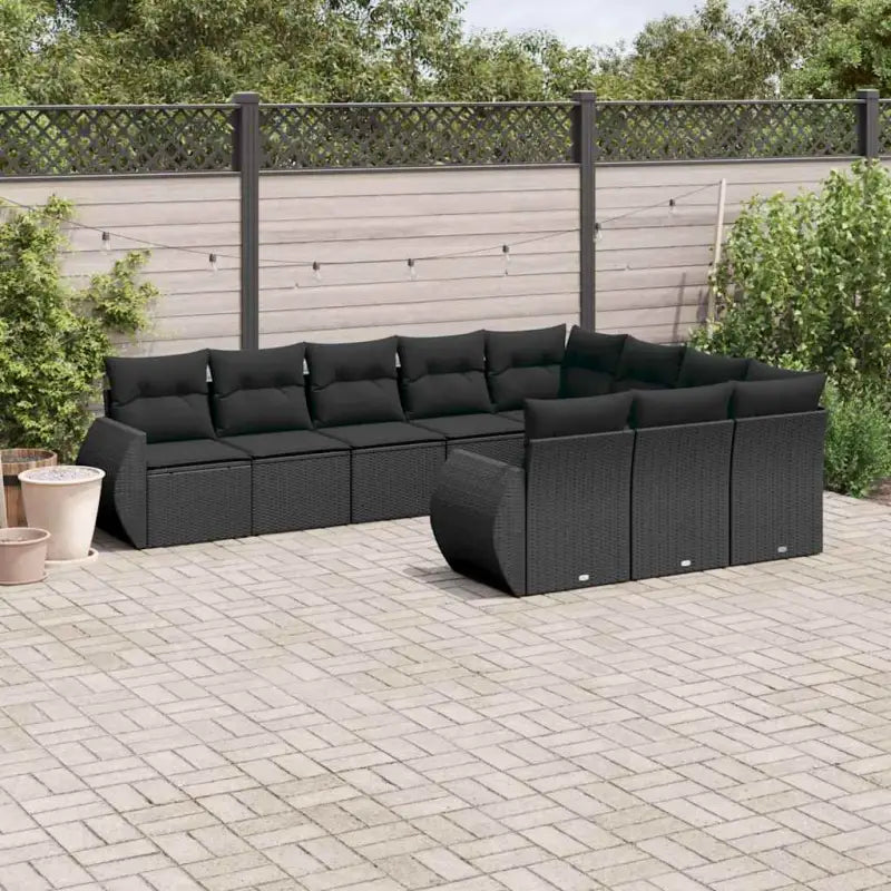 Lounge Tuinset in Zwart Materiaal met Waterdichte Tas en Gepoedercoat Staal - Zwart / Zonder tafel - Tuinsets